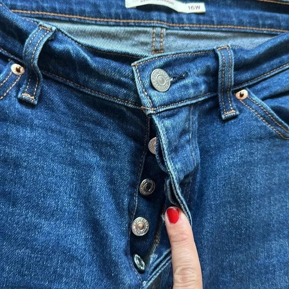 Levi's Wedgie Straight Jeans Fly Button Plus Size 16W - Picture 5 of 10